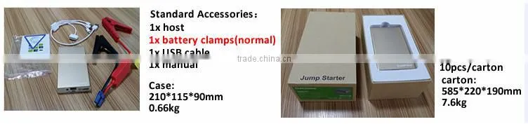sunpow 2015 multi-function aluminium alloy power station 12V 8000mAH Portable Mini car jump starter