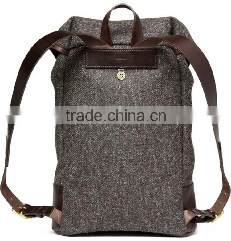backpack canvas rucksack fashion design leather strap outdoor mens backpack