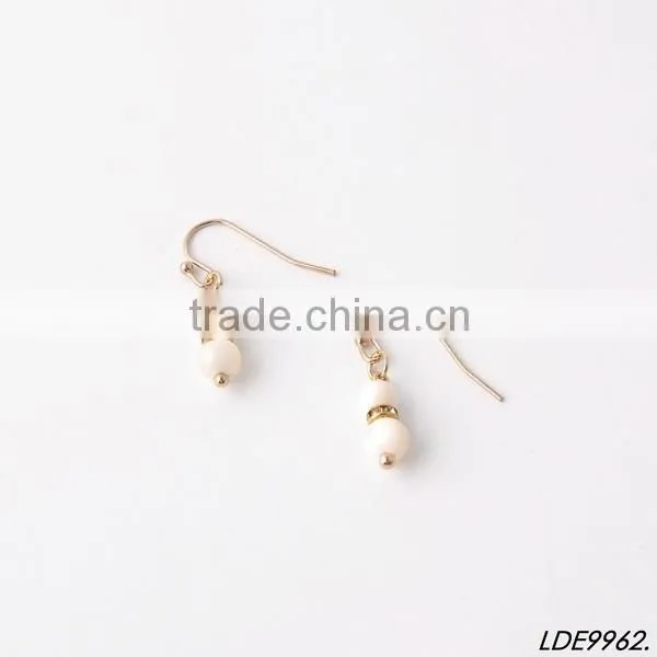 Gold beaded with pink disk adorable earrings