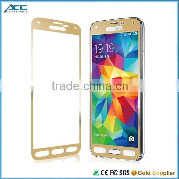 2015 hot new products,hight quality 9H hardness 2.5D round edge color tempered glass screen protector for Samsung S4 S5
