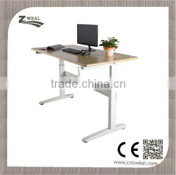 super funky manual crank height adjustable table