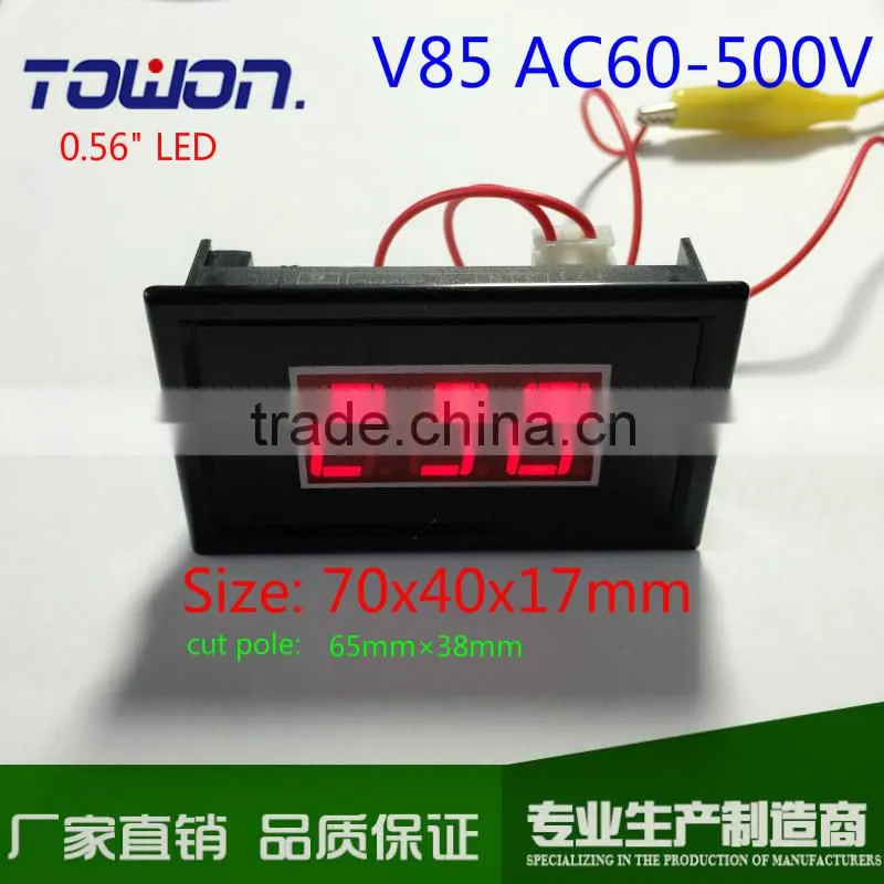 0.56" AC Digital Voltmeter AC60-500V Voltage Measurement Digital Voltage Panel Meter Red Blue Green Digital LED Display