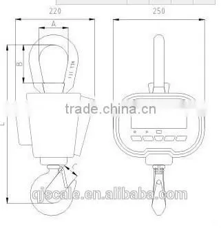 1T, 2t, 3T, 5T Digital weighing Crane Scale