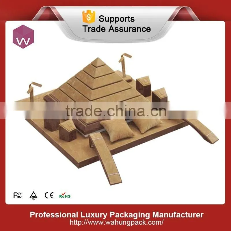 Wooden Luxury Jewelry Counter Display For Diamond Jewelry Showcase
