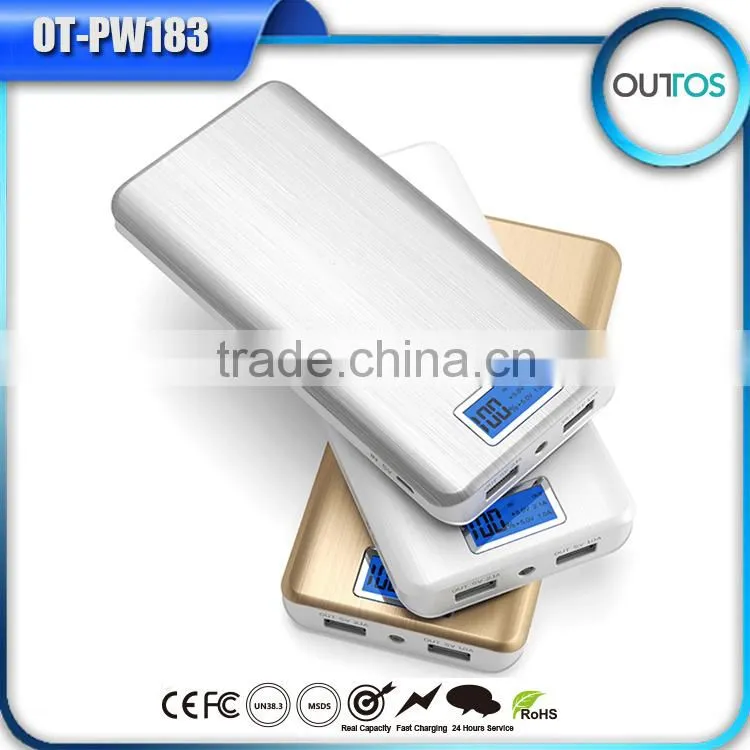 High capacity 16000mah power bank with LCD digital display screen