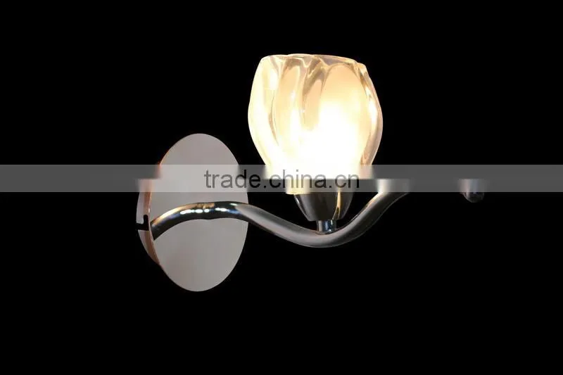 Modern simply design and transparent glass + metal cover wall lamps