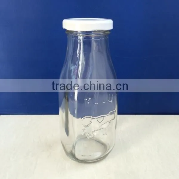 10oz glass bottle for milk drinking with screw top
