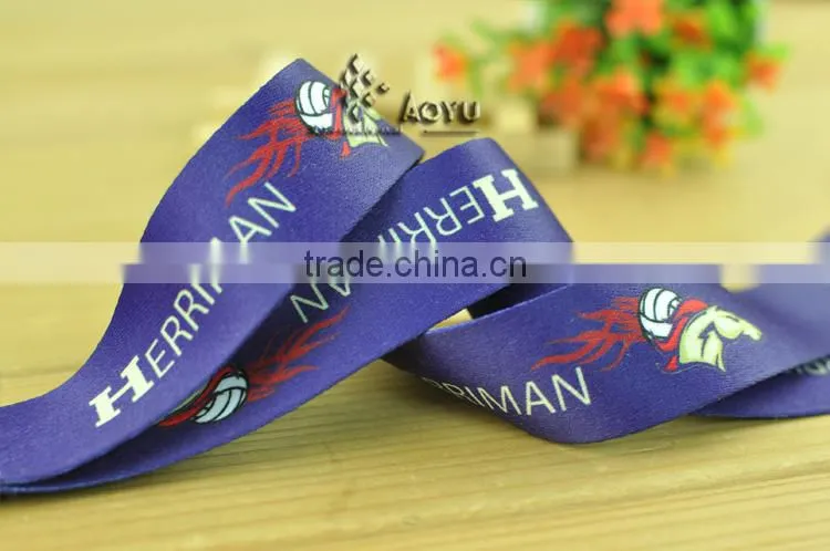 polyester heat transfer printing bright color cartoon character lanyards
