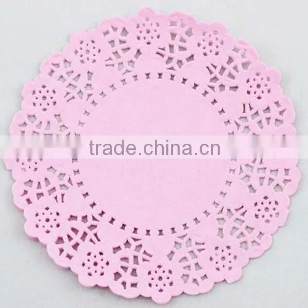 Various Design Disposable round pink paper doilies