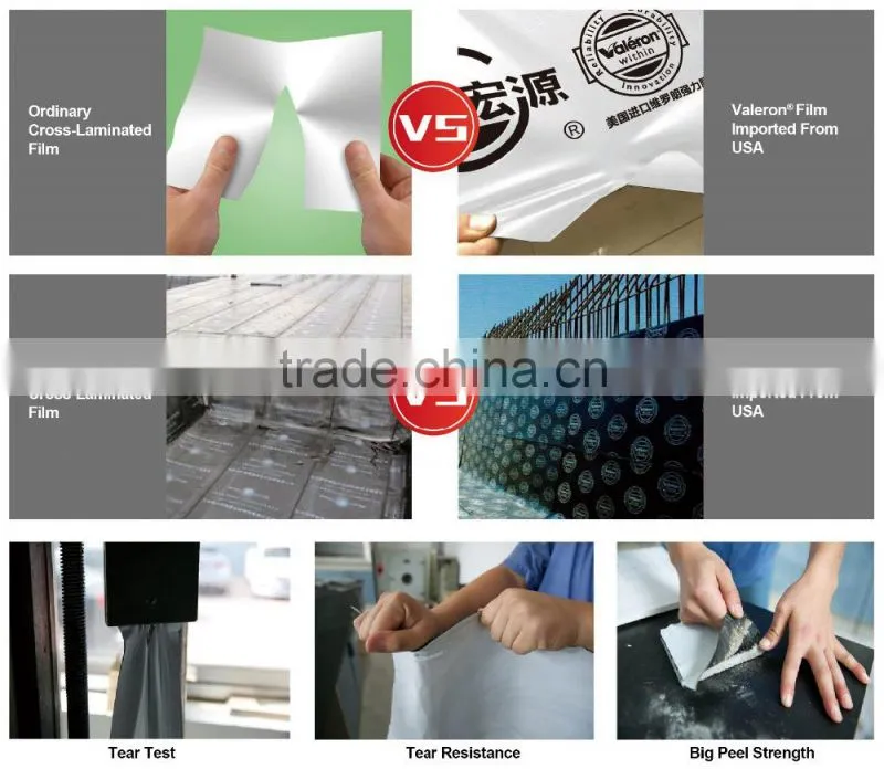 Rapid response glue and imported Cross Laminated film self adhesive waterproof membrane