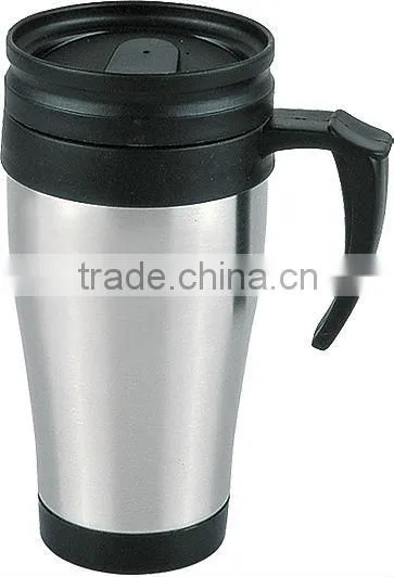 high quality double wall plastic stainless steel thermos mug