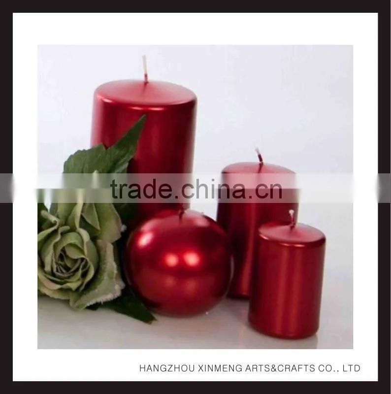 Elegant Matallic Pillar Candle