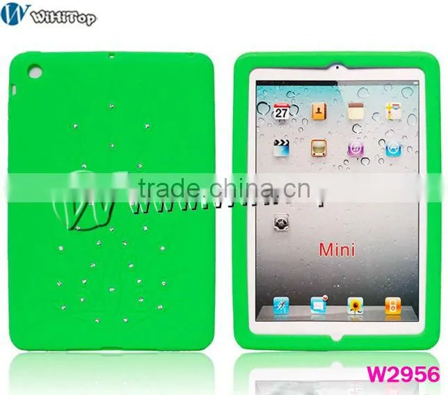 for ipad mini bling hard case,Luxury Bling Peacock Feathers Silicone case