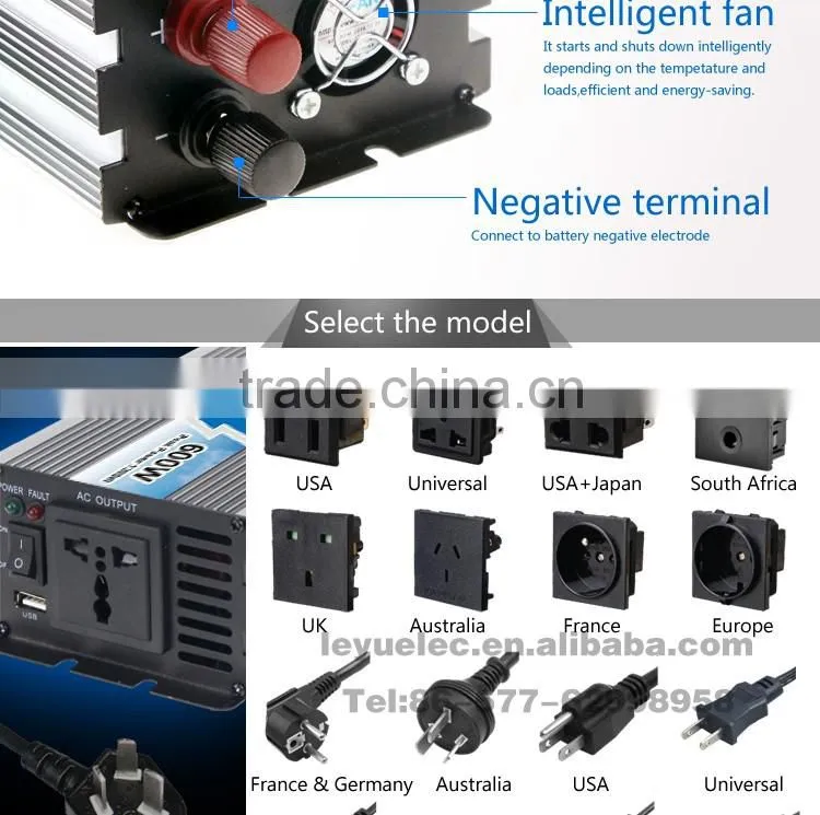 Household off-grid solar power inverter DC to AC CE RoHS OPIP-500 12v to 110v/220v high frequency sine wave power inverter