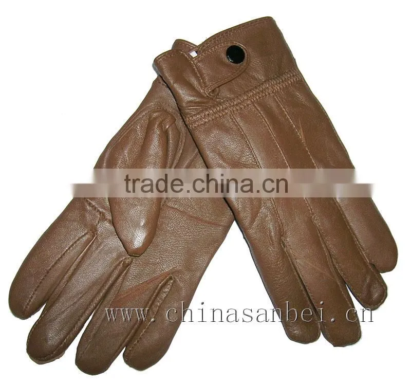 tan color lady real genuine leather gloves