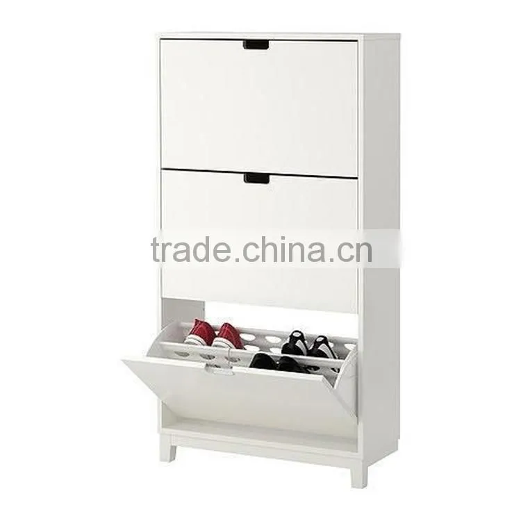 Cheap Three Drawers Steel Shoe Cabinet 30 Pair Metal Shoe Rack White Antique Store Shoe Cabinet