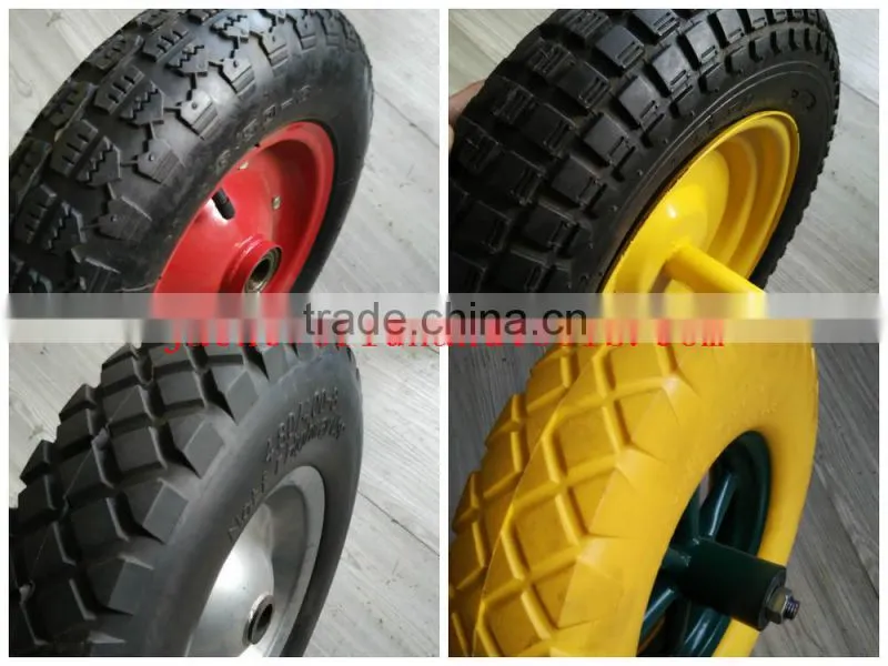 wheelbarrow solid tire with metal rim