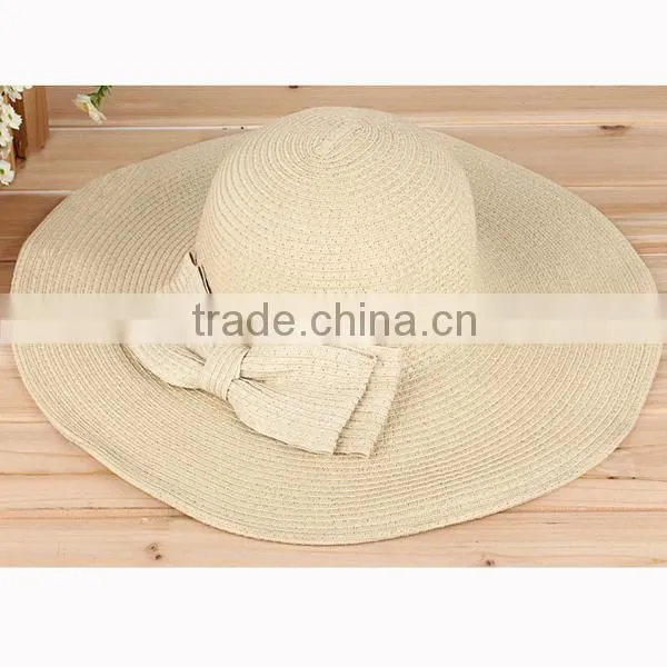 wholesale Fashion straw hats with bow tie decoration for summer hat for lady&women