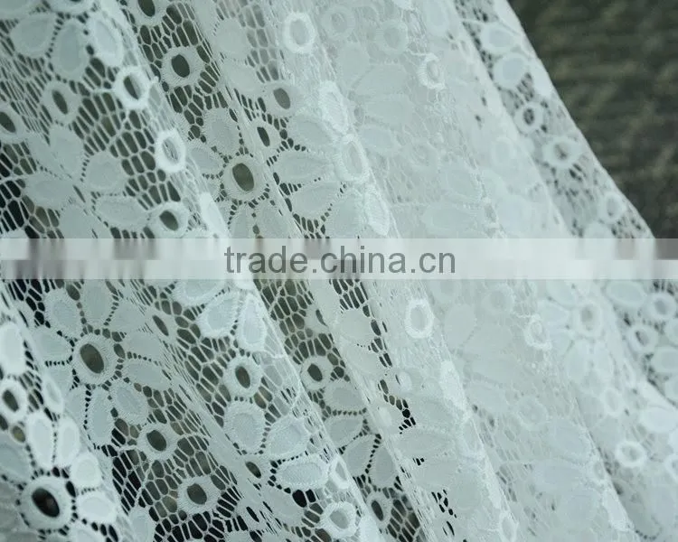 bride dress made by bulk nylon fabric and white lace fabric