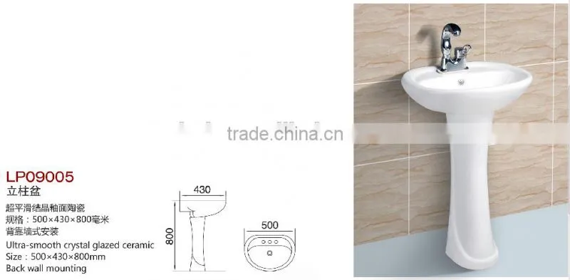 HENAN LODO BATHROOM TOILET PEDESTAL WASHING BASIN CERAMIC BASIN