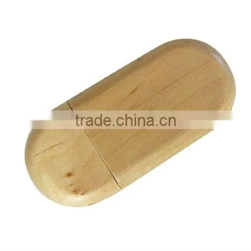 New design 2 gb Circular modelling wooden usb stick to sell free samples