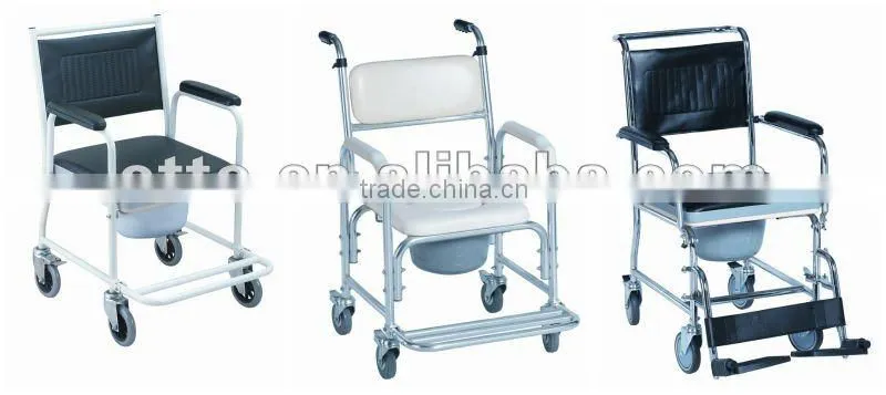 Aluminum commode with wheels