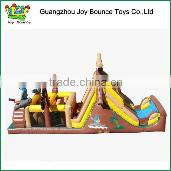 cheap commercial inflatable obstacle course with big slide for sale