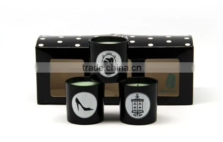 unique scented candle matte black glass jars