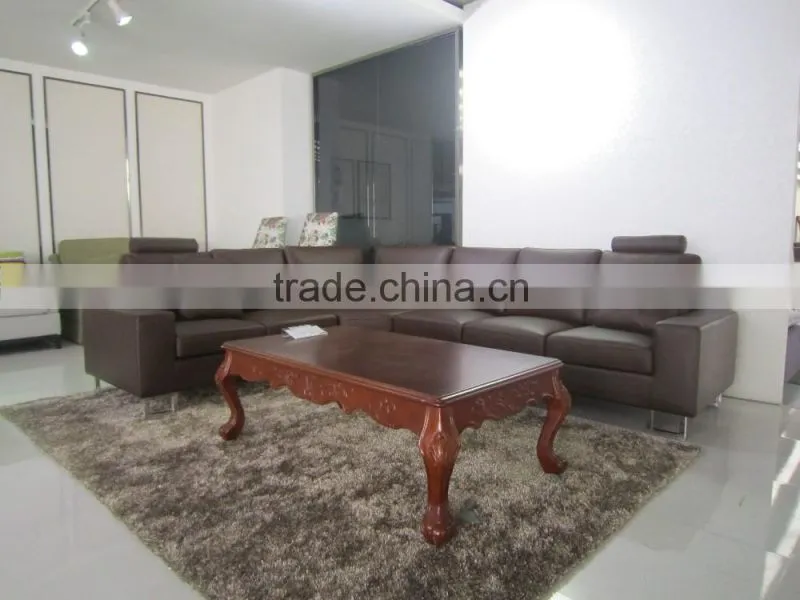 China Guangzhou manufacturer cheap mordern L shape PU sofa living room furniture