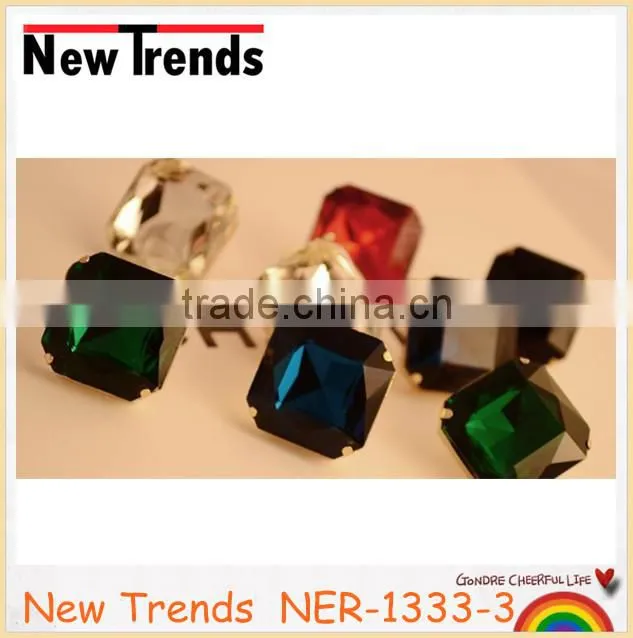 Fashion imitation jewelry crystal fashion square earring