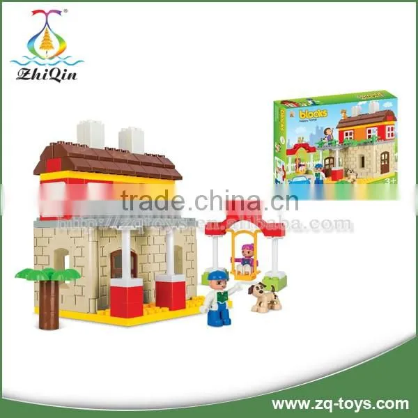 New design diy toy happy family house toy enlighten brick building toys set