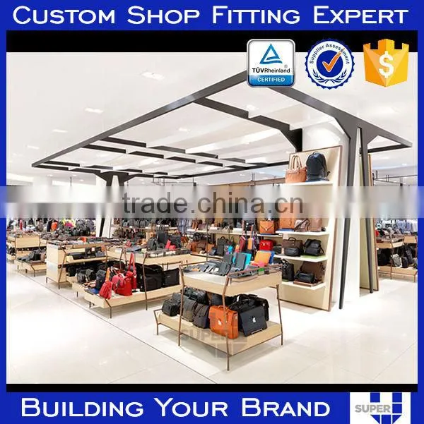 Bag Retail Stores Slatwall Decorative Wood Wall Display Shelves