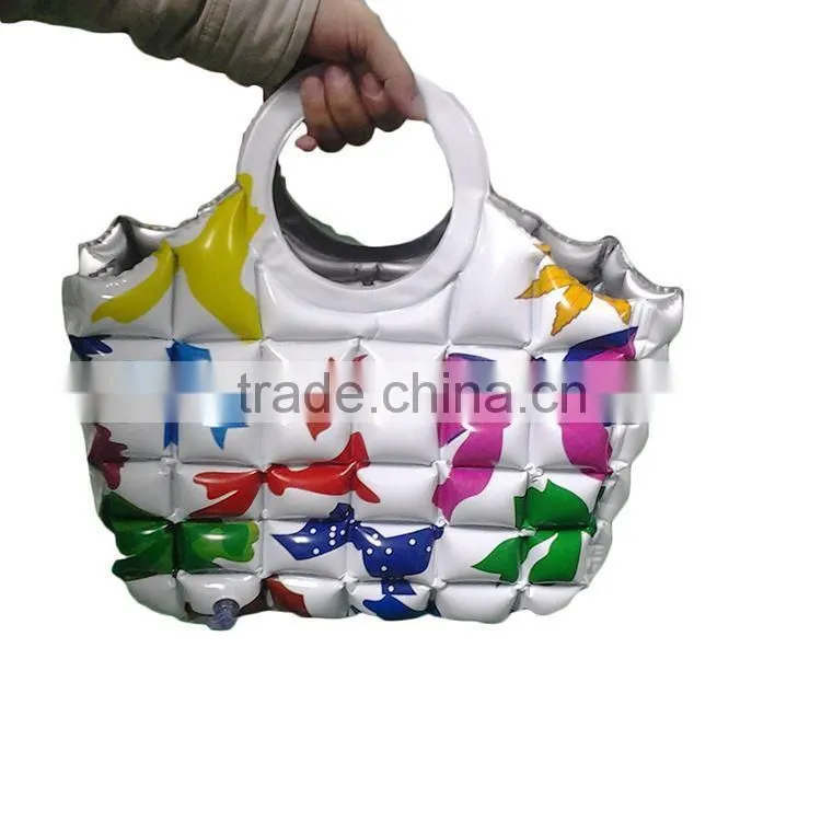 fashion orange color inflatable bubble beach bag shoulder bag