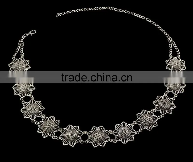 Hot Fashion Charm Popular Bohemia Silver Plated Square Shape Belly Necklace