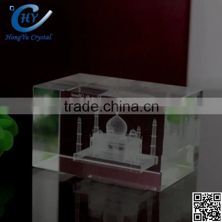 laser 3d transparent square crysta engraving