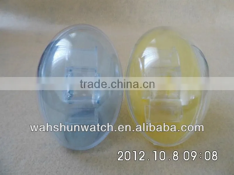 wholesale cheap plastic egg shape watch packaging box with your own logo