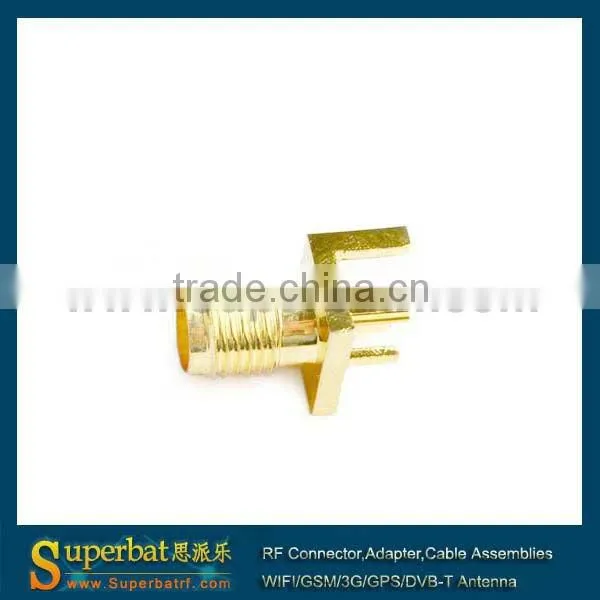 SMA End Launch Jack PCB Mount wide flange .062" short version sma connectors