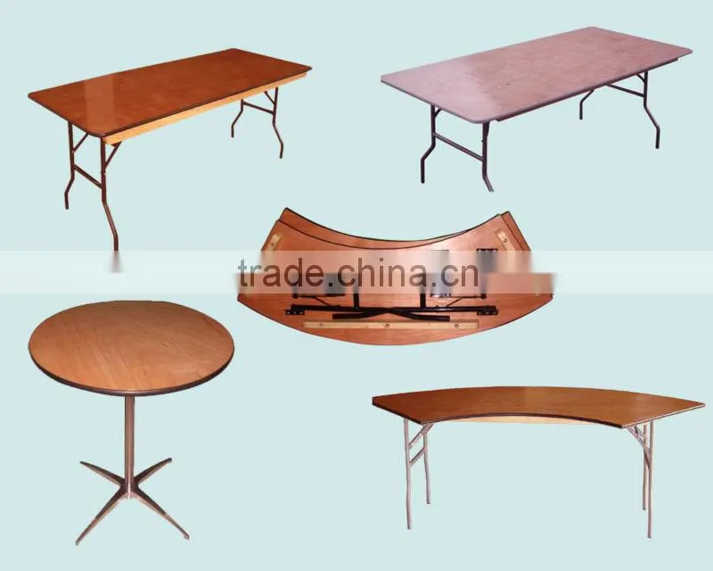 Aluminum Edging Wood 60" Round Folding Table Leg