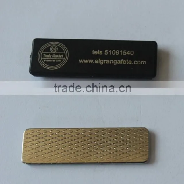 Plastic magnetic reusable name badge