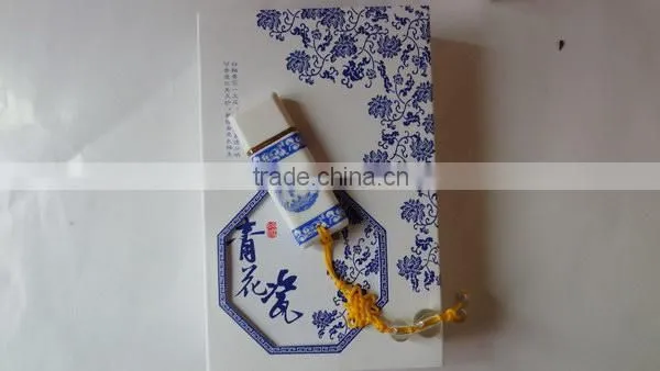 Present blue + white porcelain USB 32GB 2.0 Flash Drive Memory Stick Pen Thumb