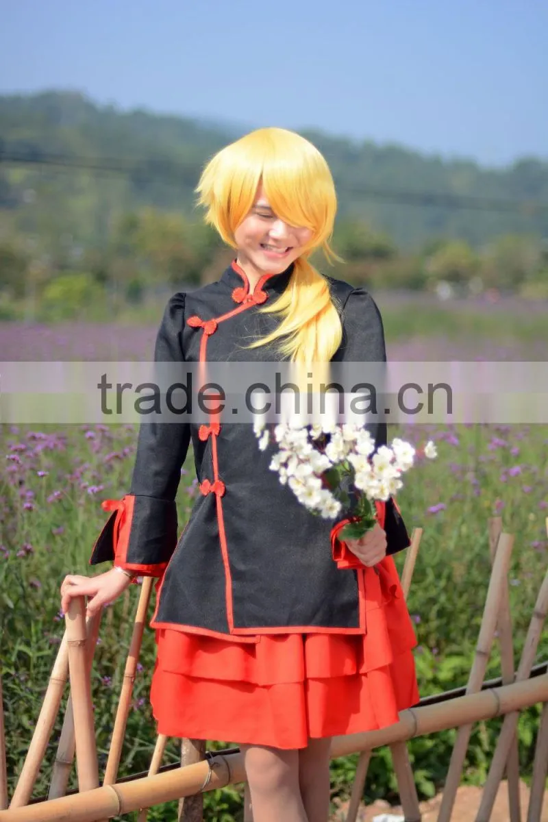 Facotry Whosale Synthetic Fiber Yellow Bob Cosplay Wig