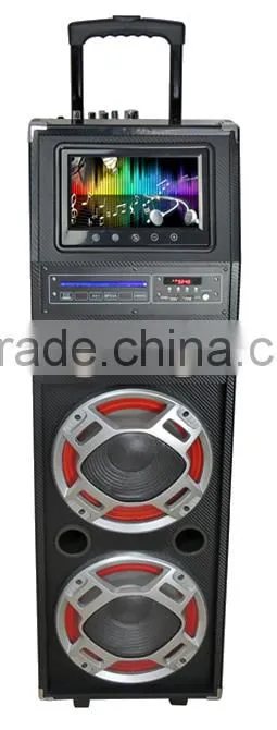 2016 willico active DJ speaker with DVD/USB/SD/FM/EQ/REMOTE CONTROL 9" screen wws-23