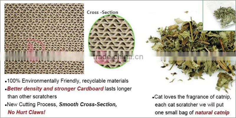 Wholesale pet toy product manufacturer corrugated indoor cat house cardboard cat scratcher with catnip