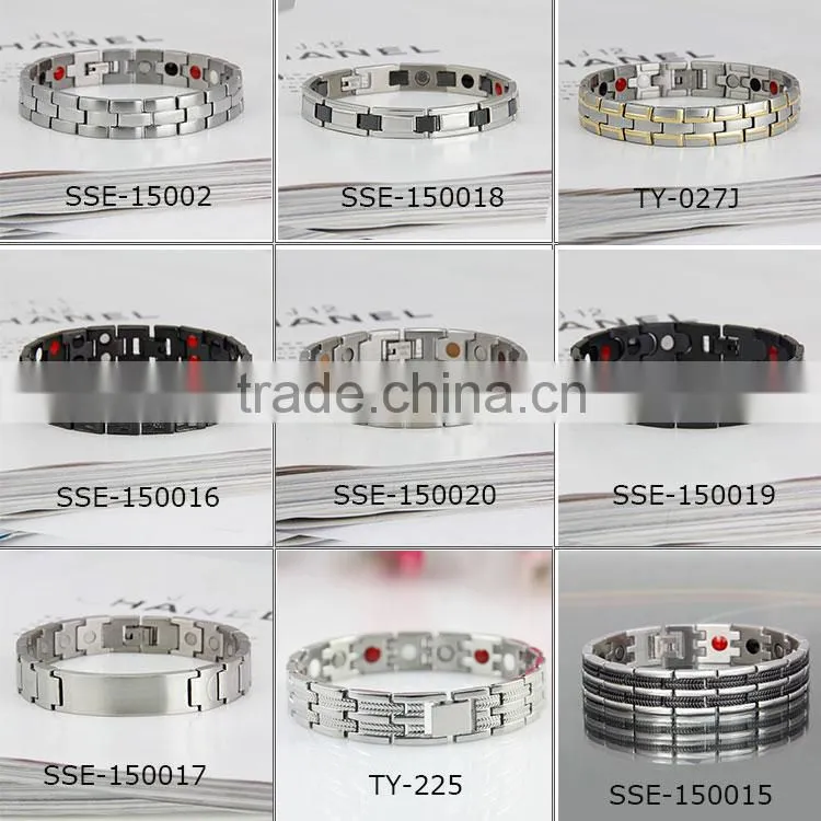 Gold Silver Plating Stainless Steel Health Bio magnetic bracelet 4 in 1 Bio energy bracelet