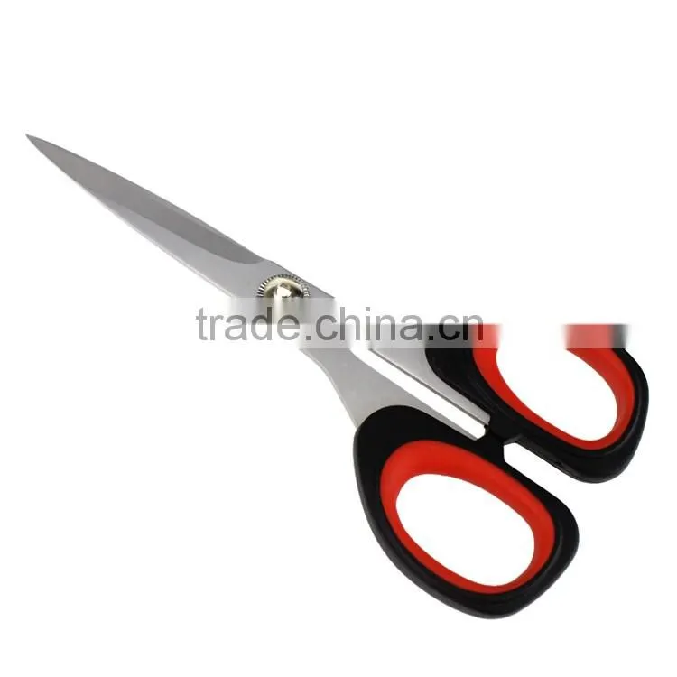 Multi Purpose 7'' Utility Stainless Steel Scissors with black and red plastic handle Office Paper Scissor