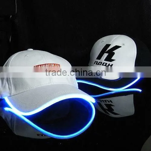 led lights flashing fiber optic baseball caps