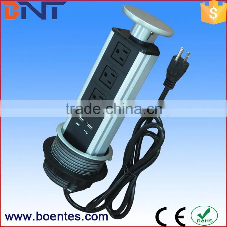 Vertical Pull Up Power Socket/Kitchen Pop Up Socket/Desktop Hidden Pop Up Outlets