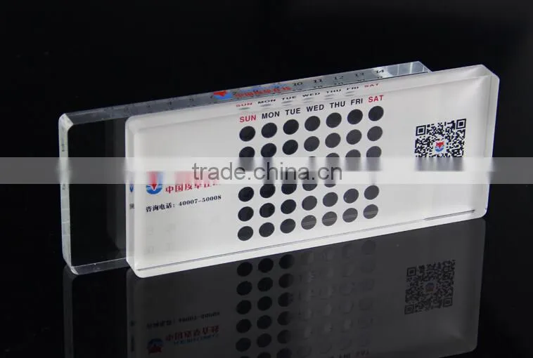 2016 acrylic desk calendar block