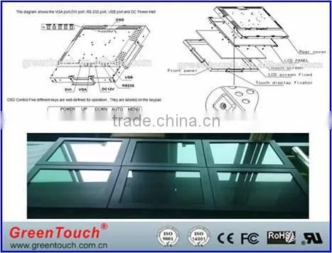 15 inch Open Frame Touch Lcd Monitor For Kiosk