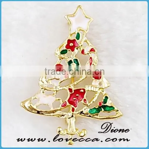 wholesale high quality hand making fashion Christmas brooch with bell and flower design shape